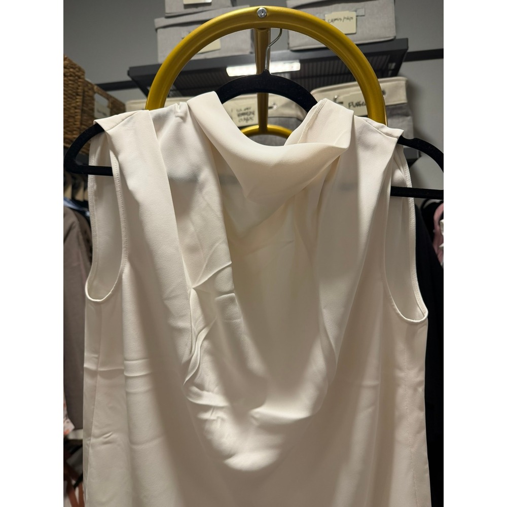 NWT Babaton Murphy Blouse XS Bone Off White Cowl Neck Sleeveless Aritzia Top - Picture 3 of 6